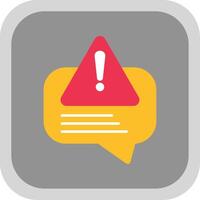 Error Message Flat Round Corner Icon vector