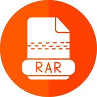 Rar Glyph Red Circle Icon vector