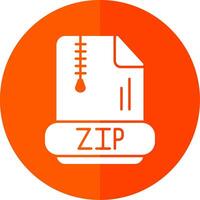 Zip Glyph Red Circle Icon vector