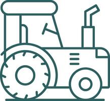 Tractor Line Gradient Round Corner Icon vector