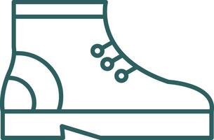 Boot Line Gradient Round Corner Icon vector