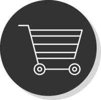 Cart Line Grey Circle Icon vector