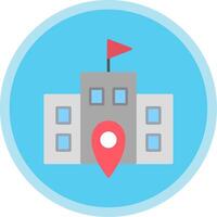 Polling Place Flat Multi Circle Icon vector