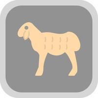 Sheep Flat Round Corner Icon vector