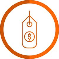 Dollar Sign Line Orange Circle Icon vector