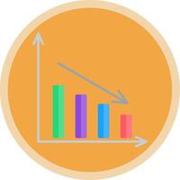 Bar Chart Flat Multi Circle Icon vector