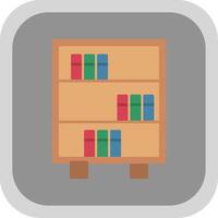 Bookshelf Flat Round Corner Icon vector