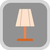 Table Lamp Flat Round Corner Icon vector