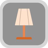 Table Lamp Flat Round Corner Icon vector