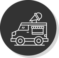 Icecream Van Line Grey Circle Icon vector