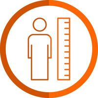 Height Line Orange Circle Icon vector