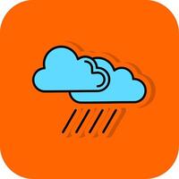 Cloud Filled Orange background Icon vector