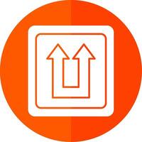 Two Arrows Glyph Red Circle Icon vector