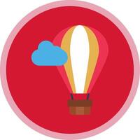 Hot Air Balloon Flat Multi Circle Icon vector