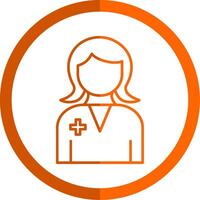 Doctor Line Orange Circle Icon vector