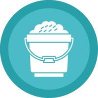 Bucket Glyph Multi Circle Icon vector