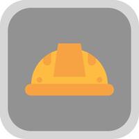 Construction Helmet Flat Round Corner Icon vector