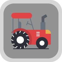 Tractor Flat Round Corner Icon vector