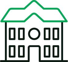 a green and white building icon vector