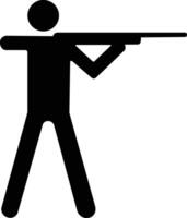 un silueta de un hombre puntería con un rifle vector