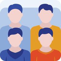 a group of people in different colors vector