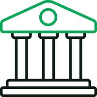 a green and white building with columns vector