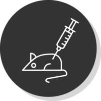 Animal Testing Line Grey Circle Icon vector