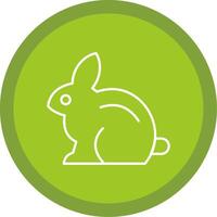 Rabbit Line Multi Circle Icon vector