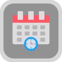 Schedule Flat Round Corner Icon vector