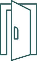 Door Line Gradient Round Corner Icon vector