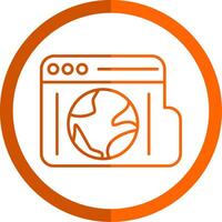 Browser Line Orange Circle Icon vector