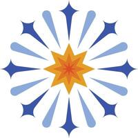 a blue and orange starburst design vector