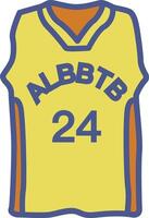un amarillo baloncesto jersey con el número 24 en eso vector