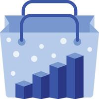 a shopping bag with a bar graph in it vector