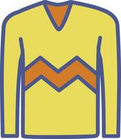 a yellow and orange sweater with a chevron on it vector