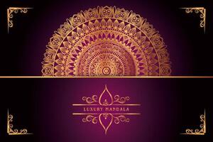 golden mandala design with gradients background vector