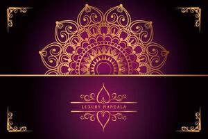 golden mandala design with gradients background vector