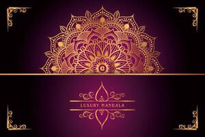 golden mandala design with gradients background vector