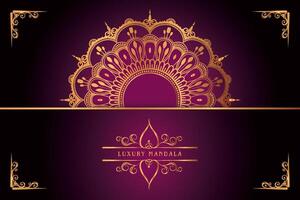 golden mandala design with gradients background vector