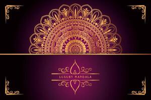 golden mandala design with gradients background vector