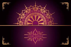 golden mandala design with gradients background vector