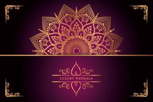 golden mandala design with gradients background vector