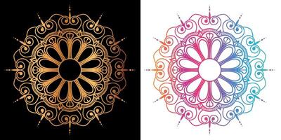 golden mandala design with a black background vector