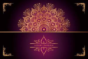 golden mandala design with gradients background vector