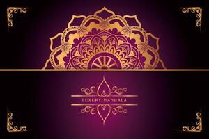 golden mandala design with gradients background vector