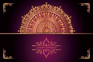 golden mandala design with gradients background vector