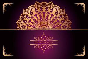 golden mandala design with gradients background vector