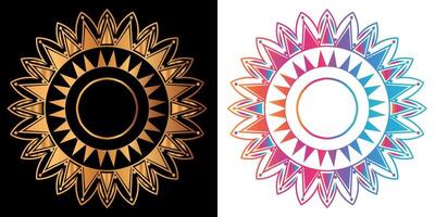 golden mandala design with a black background vector