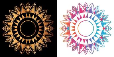 golden mandala design with a black background vector