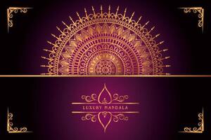 golden mandala design with gradients background vector